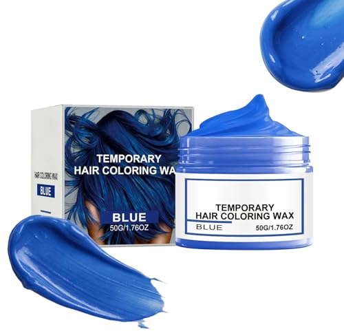 Temporäre Haarfarbe,50g Blaue Stylingwachs Haarfarbe - Auswaschbare,für Festival, Party, Cosplay, Veranstaltungen, Mode & Bühnenshows