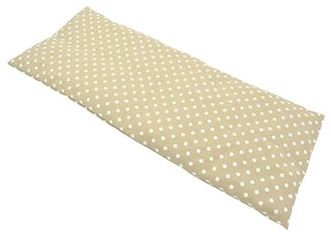 NATURMOOR Vetekudde 50x20 cm – CE-märkt Medicinteknisk Produkt Klass I – Värmekudde för Värme och Kyla – Tvättbart Bomullsöverdrag – Mikrovågsugn & Frys,Beige Med Vita Prickar