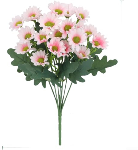 Bouquet di margherite artificiali in seta, per ricevimenti di nozze, decorazione per casa, soggiorno, mensola e caminetto, colore rosa