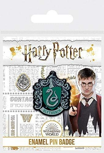 Harry Potter Slytherin-Anstecknadel, Sammlerstück, Metall, Emaille, offizieller Merchandise-Artikel, Einheitsgröße, Emaille, Metall, Silber