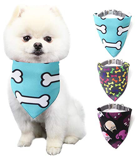Elinala Halstuch Hund, Hundehalstuch Kragen, 3PCS Niedlicher Verstellbarer Dreieck-Bandana-Latzschal für Katzen und Hunde, Geeignet für Kleine und Mittlere Haustiere (S)