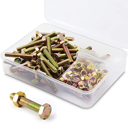 M5*30mm 60 Stück 8.8 Verzinkter Stahl Sechskantschrauben mit Außensechskant und Muttern set