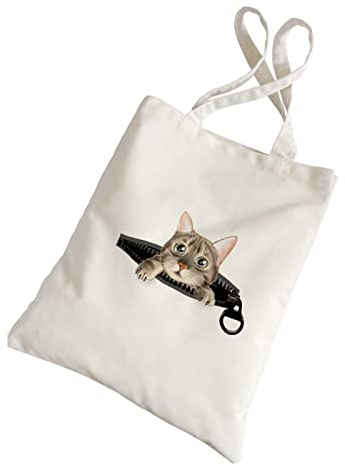 Jutebeutel Graue Katze Tote Bag Baumwolle und Hanf Stoffbeutel Große Kapazität Stofftasche Faltbar Jutetasche Langlebig Baumwolltasche Bedruckt Stoffbeutel zum Bemalen Waschbar 30x40cm/3 Pcs