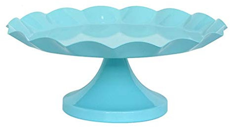 VIRAZE Alzata for Torte Teglia for Torta Laterale ondulata Blu Porta Torte for Torta in Ferro battuto Creativo. Mensola Blu (Size : M)