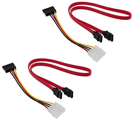Guihydur 2 câbles d'adaptateur d'alimentation SATA et 2 câbles de données SATA