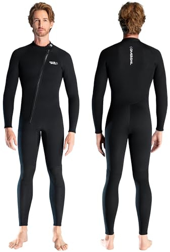 Neoprendräkt 3 mm komplett våtdräkt herr neopren dykdräkter Sretch långärmad hålla varm, främre dragkedja vuxen dykdräkter för dykning snorkling surfing M storlek