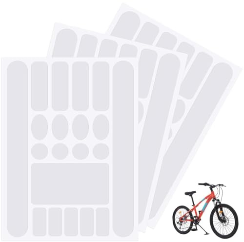 MIRKUZI Cadres pour vélo Paquet de 3 autocollants de protection de cadre de vélo, autocollants de cadre de protection de vélo, Film de protection de vélo (couleur transparente)