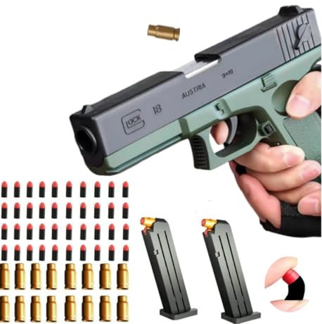 AGDLLYD Toy gun with soft bullets, Foam Blasters,toy gun for Boys with ejectable magazine,toy gun with magazine for safety training or play,unique gift-green
