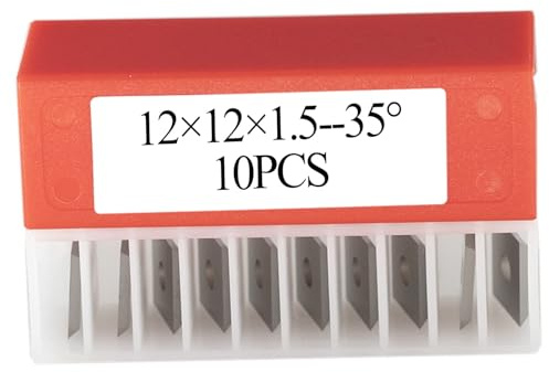 ALUYEH Inserti quadrati in carburo da 12 x 12 x 1,5 mm a 35° per la lavorazione del legno a spirale/elicoidale, punta per fresa, utensili per tornio, inserti indicizzabili a 4 bordi (angolo di taglio