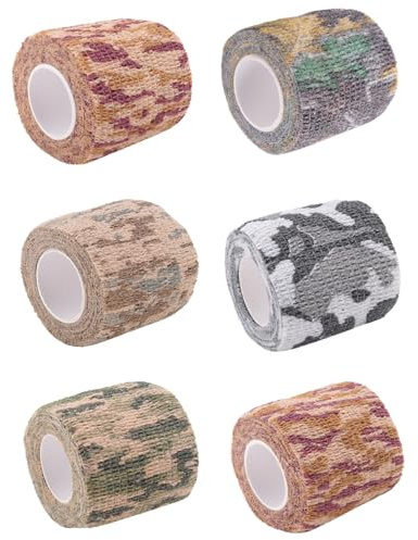 Asyduey 6 Roll Wrap Tape Bulk (Verschiedene Und Tarn Farben ZufäLlig) Tier Arzt Erste Hilfe Klebe Band Selbst Klebend