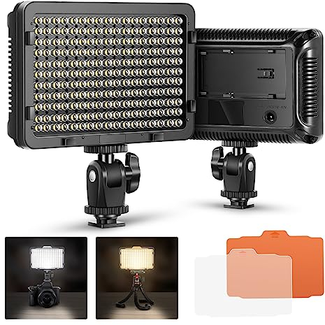 Neewer 176 LED 5600K Ultra Bright Dimmable on Camera Video Light with 1/4-inch Thread Mount for Canon,Nikon,Pentax,Panasonic,Sony and Other DSLR Cameras (Power Adapter or Batteies NOT Included)