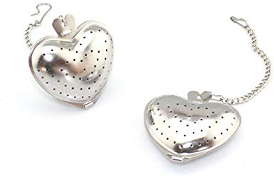 2 pcs en acier inoxydable en forme de coeur 3,8 cm Boule à thé Infuseur à thé Tamis Passoire à thé filtre à thé Intervalle Diffuseur pour thé