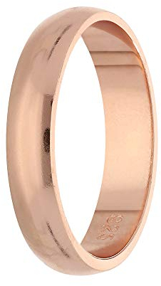 Treuheld® 925 Silber Ring - Rosegold - Größe 50 (10) - Breite: 5mm - Damen & Herren - glänzend - Geburtstag, Vorsteckring, Verlobungsring, Sterling Ehering