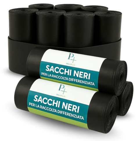 Palucart Sacchi Neri Grandi Resistenti Sacchi Spazzatura condominiali cm 90x120 120 Litri 200 Pezzi - M