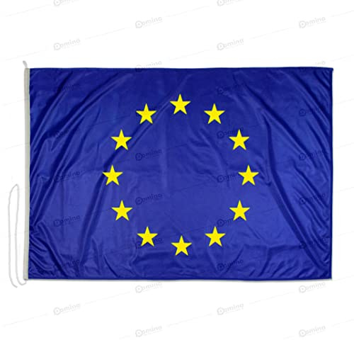Bandiera Europa 250x375 cm in Tessuto Nautico Antivento da 115g/m², Bandiera Europea 250x375 Lavabile,Bandiera 250x375 con Cordino, Doppia Cucitura perimetrale e fettuccia di Rinforzo
