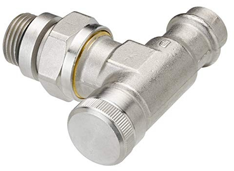 Danfoss Rücklaufverschraubung RLV 15 R 1/2 Pressfit Eckform vernickelt 003L1825