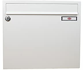 RENZ Briefkasten Classic 17 Liter - 370 mm x 330 mm x 145 mm - Einwurf 335 mm x 33 mm für Format C4 - Verkehrsweiß (RAL 9016) - 17-1-19213