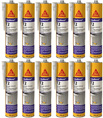 SikaBond T-2 hochviskoser Polyurethan PU Bau- und Konstruktionskleber 300ml Kartusche, weiß