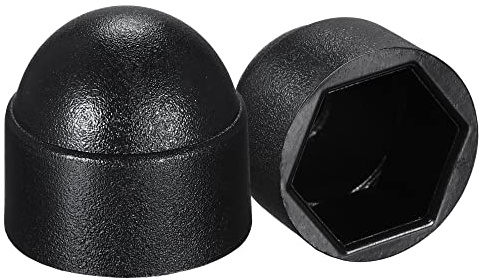 sourcing map 50 Stück Schutzkappen für Muttern aus Kunststoff M8 / 13mm Sechskantschrauben Abdeckung Schwarz | / 13mm Sechskantschrauben Abdeckung