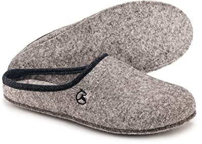 ESTRO Pantofole Uomo Invernali Chiuse - Ciabatte Casa Pantofole Suola Feltro Ciabatte Uomo Casa FELT (Grigio, 44 EU)