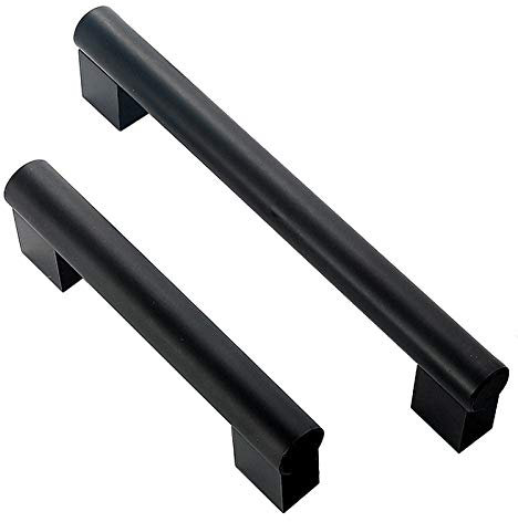 COTBY 10 Stück Möbelgriffe,Küchengriffe,Moderne Aluminiumlegierung,Schubladengriff,Silber und Schwarz,Lochabstand (160 mm,Schwarz) (Schwarz 128 mm)