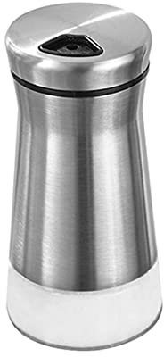 Stainless Steel Dredger Shaker with Rotating Lid, Multifunctional Powder Shaker for Sugar, Icing Sugar, Salt, Pepper (Silver)