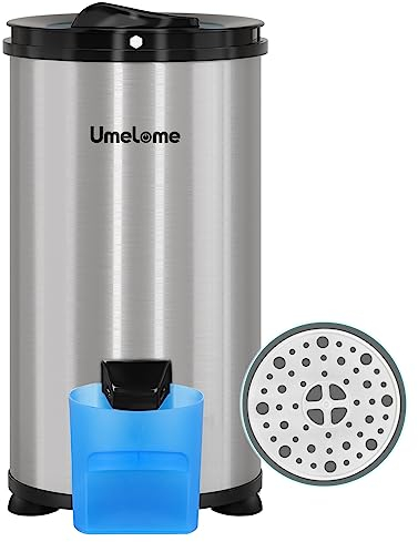 Spin Dryer 6kg by Umelome, Energy&Power Saving Spinner 2800 RPM Clothes Dryer, Energy Efficiency Class: A+++, Gravity Drain dryer, Silvery [Energy Class A+++]