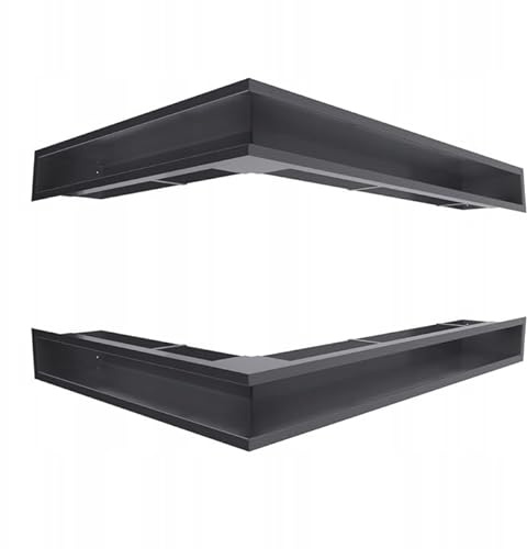 KRATKI Grille de ventilation Grille de cheminée d'angle LUFT 600x400x90 80 45S Noir 2pcs