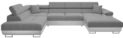 Mirjan24 Ecksofa Torezio Bis, Kopfstützen verstellbar (Soft 017/Lux 05, L) | U-förmige Wohnlandschaft mit Schlaffunktion, Bettkasten und gepolstertem Rücken, B/H/T: 346/70–90/203 cm