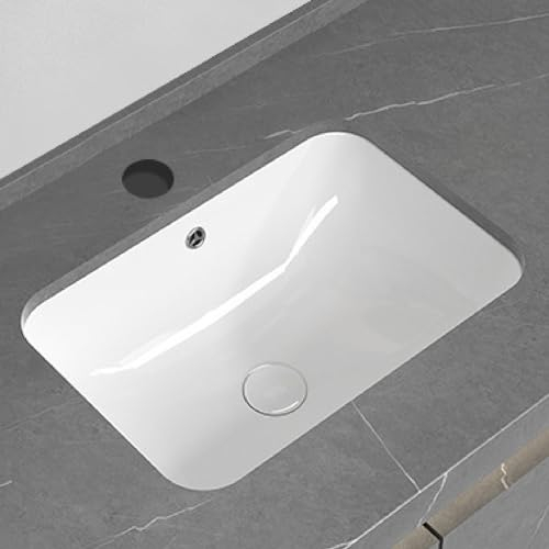 WYRMB Badezimmer-Waschbecken, Unterbauwaschbecken, kratzfestes Waschbecken, einfaches Waschbecken für Apartment, Zuhause, Hotel, Restaurant, Wohnmobil, Küche, Gästetoiletten (weiß,