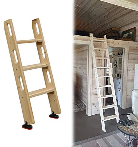 Scaletta per Letto a Castello Scaletta per Letto a Castello in Legno Naturale, Scale per Salita per Camper Pesanti - 4 Gradini/ 5 Gradini, Scaletta per Letto a Soppalco per Dormitorio con Po