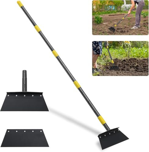 Pala di Pulizia Multifunzionale Distaccabile,160cm Pala da Giardino di Pulizia Diserbo Pala Piatta in Acciaio,Strumento per Piantare Diserbo all'Aperto,Pala per Diserbo/2Lame