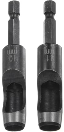 sourcing map Leder-Lochstanzer, 10 mm, 11 mm, Sechskantschaft für Bohrer, Gürtellochstanzer, Werkzeug für dicke Stoffe, Lederarbeiten, 2 Stück