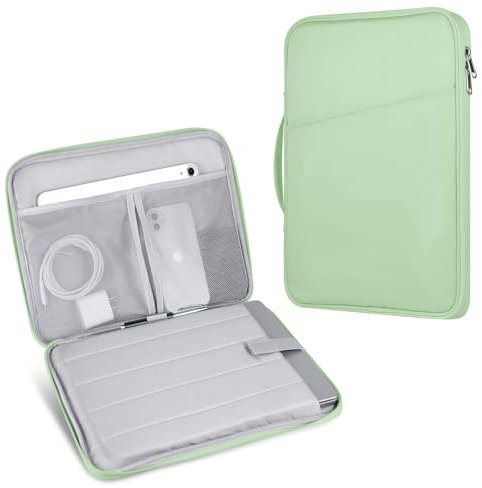 HoYiXi Universelle Hülle für 9-11 Zoll Tablette Fire HD & Fire HD 10 Plus iPad 9.7 /iPad mini/Galaxy Tab A8 A9/Samsung Huawei Lenovo Android Tablet with Anti-Drop Protective Sleeve，Grün