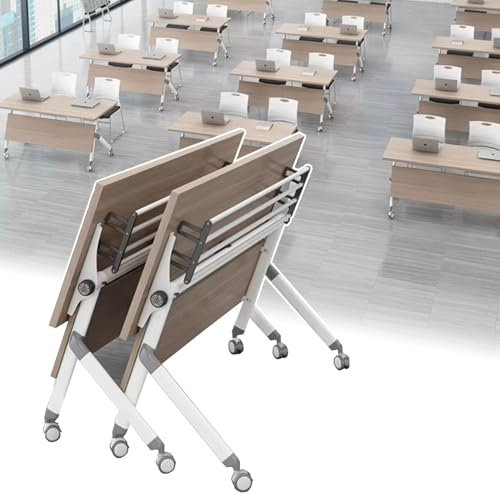 SDFVSDF Konferenztisch Konferenztisch 2-TLG. Klappbarer Besprechungstisch, Platzsparender Moderner Büro-Seminartisch, Leichtgewichtiger Events/Büroschreibtisch für Drinnen Und Draußen(160x50x75cm)