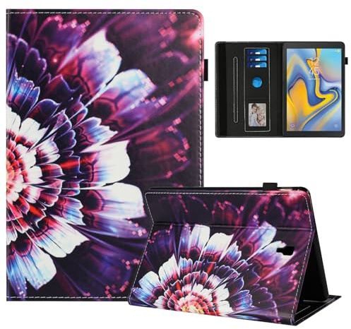 Rostsant Coque pour Samsung Galaxy Tab A 10,5 2018 Impression Graphique Housse en Tablette Cuir PU Protection pour Samsung Galaxy Tab A 10,5 Pouces 2018 SMT590/T595/T597 Fleur colorée