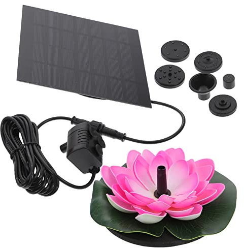 BESPORTBLE Fontaine Solaire Lotus Flottante Pour Piscine Jardin Décoration Extérieure Pompe à Eau Sans Fil Bain Oiseaux