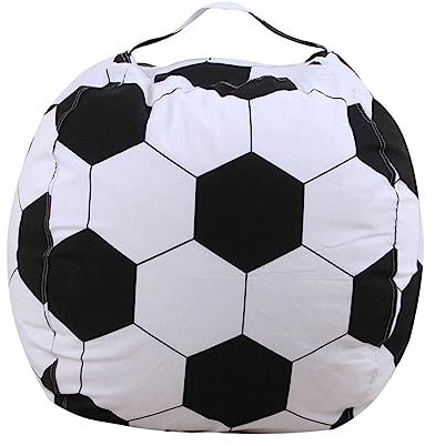IMIKEYA Sitzsack-spielzeugaufbewahrung Fußball Aufbewahrungstasche Für Stofftiere 45 7 Cm Fußballform Polyestermaterial Spielzeug-organizer Für Jungen Und Mädchen Mehrzweck-sitzsack