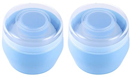 WEKADRIN 2stücke Körperpuder mit Quaste und Sieb Babypuderquaste-box aus Robustem für Einfache Anwendung und Kontrollierte Pudermenge für Babypflege und Unterwegs