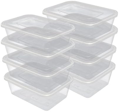 NokarOnline 650ml Clear Plastic Microwave Containers With Lids - Food Tubs Ideal For Takeaways & Restaurants (50 Box)