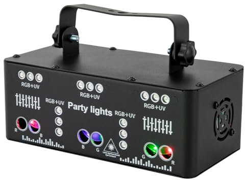 DJ Party Light, 21-Augen LED RGB Licht, Disco Bühne Beleuchtung Lichteffekt mit Fernbedienung, Stroboskop Partylicht Discolicht DMX Effekt Spotlight