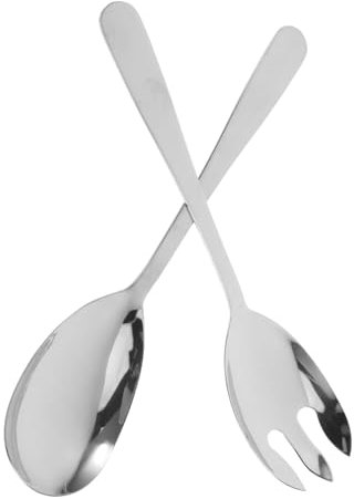 HEATSHAKING 2pezzi Posate per Insalata e Forchette in Acciaio Inossidabile Cucchiai da Insalata Forchette da Portata Stoviglie Tavola per Buffet e Pranzi Formali Utensili Multiuso per Cucina e