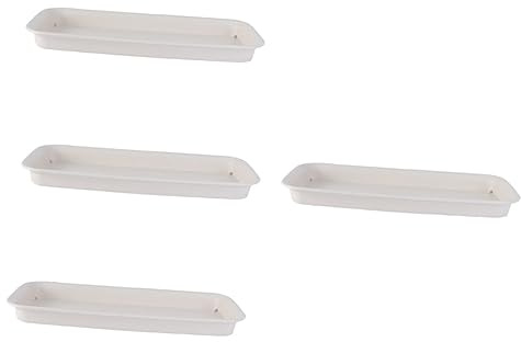 HEMOTON 4pièces Pot De Fleur Rectangulaire avec Plateau Et Base Plastique pour Pots De Fleurs Et Jardinières