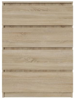 YUMEBLY Kommode mit 4 Schubladen 70 cm | Farbe: Sonoma, Ideal für Schlafzimmer, Wohnzimmer, Kinderzimmer und Büro | Geräumige Kommode| Modernes Design | 71x97x40 cm