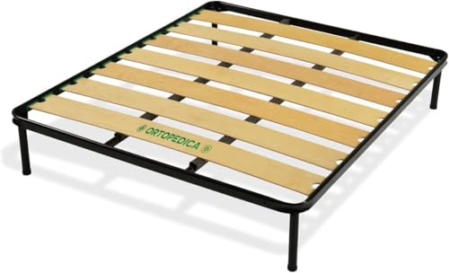 Am Group Home RETE A 7 DOGHE LARGHE 160X190 MATRIMONIALE ORTOPEDICA CON DOPPIO RINFORZO E PIEDI AVVITABILI CON LISTELLO LARGO IN BETULLA