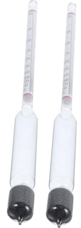 Gatuida Idrometro per Misurazione Contenuto Alcolico 2 Pezzi in Vetro, Tester per Liquori e Distillati, Strumento Essenziale per Vinificazione e Homebrewing