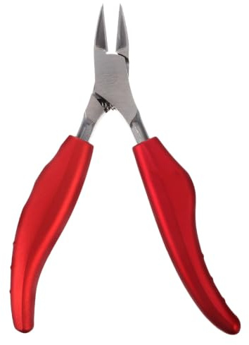 Cabilock Cortaúñas para Uñas Pies y Manos de Acero Inoxidable Diseño Curvo para Uñas Encarnadas y Gruesas, Resistente Mango de Goma Rojo