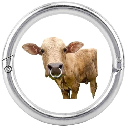 Bull Nose Ring, Edelstahl Bull Ring Proof Automatische Verriegelung Bauernhofbedarf für Landwirte und Tierärzte L