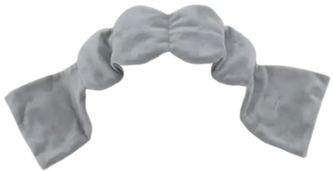 Gewichtete Augenmaske mit Glasperlen, 245g Augenmaske für Tiefschlaf, 100% Lichtundurchlässig, 76cm Verstellbar – Kühl-/Wärmetherapie für Reisen, Büro & Zuhause, Grau