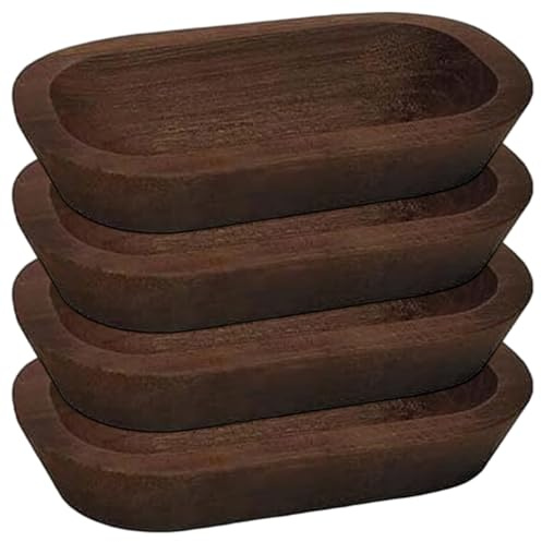 Lawnrden Cuencos de madera para masa a granel, 4 Uds. Cuencos de masa rústicos para bodas, velas DIY, manualidades para el hogar, fabricación de suministros de frutas de granja, decoración